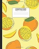 Composition Notebook: Nifty Wide Ruled Paper Notebook Journal | Wide Blank Lined Workbook for Teens Kids Students Girls for Home School College for Writing Notes | Exotic Yellow Mango Pattern