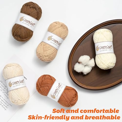 Image of 24 Pack 100% Milk Cotton Yarn for Crocheting, 1200g /3150yd Baby Yarn for Crocheting Soft, Fuzzy 5 Ply Cotton Crochet Amigurumi Yarn for Puzzle /Clothes&Crafts(Set B)