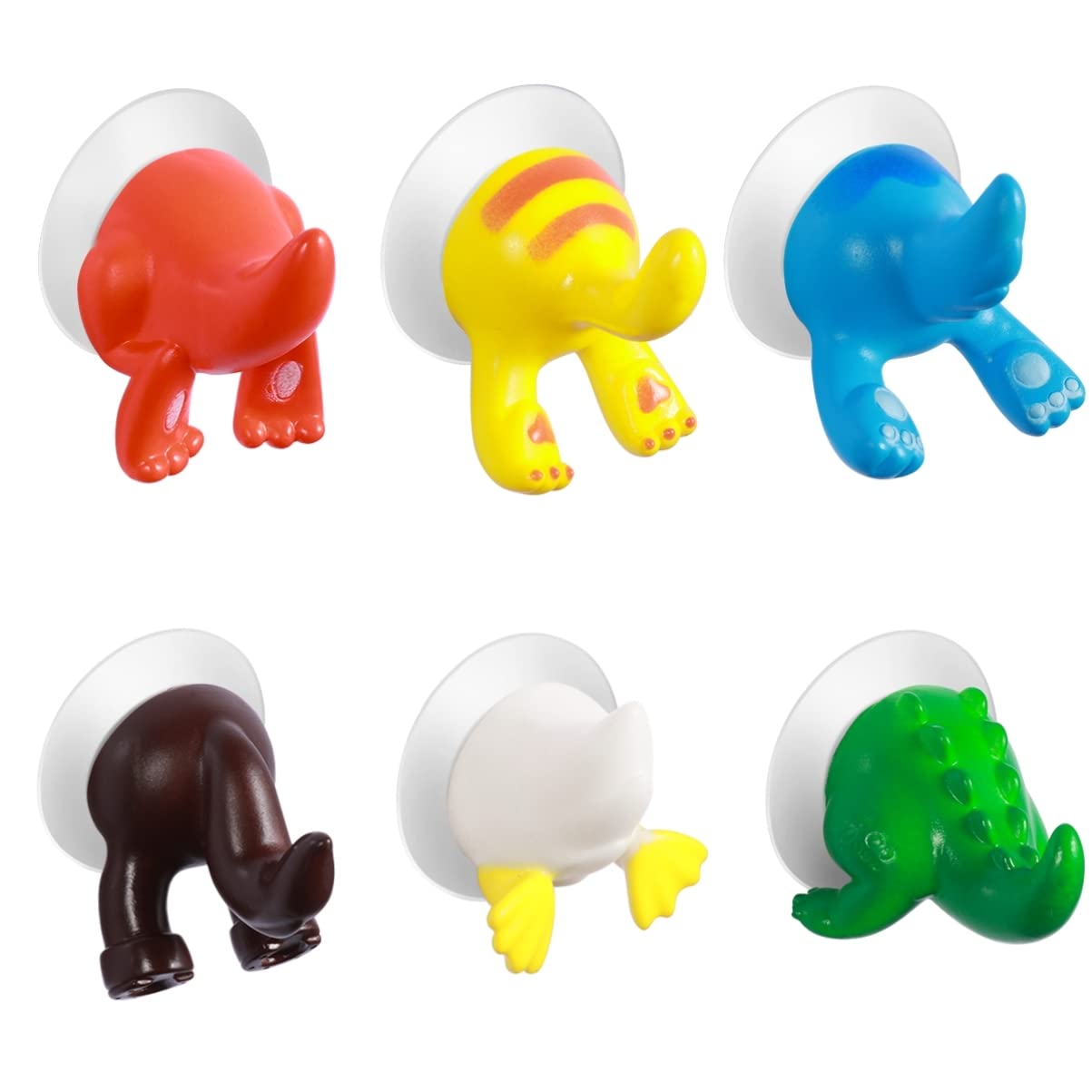 カラフルドーナツ型吸盤フック6個セット カラフルドーナツ吸盤フック6