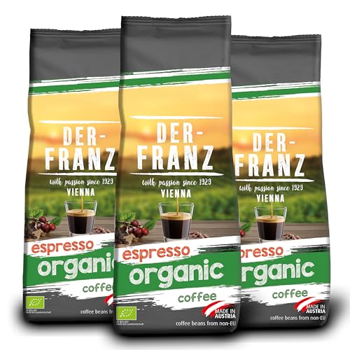 DER-FRANZ - Café espresso ecológico, granos enteros, 500 g...