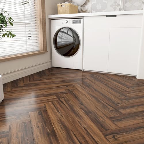 Lacheery M27-18 18-Pack 36 Inchx6 Inch Peel And Stick Barn Wood Floor Tile Stickers Peel And Stick Bathroom Floor Tiles Brown Wood Flooring Planks Waterproof Self Adhesive Vinyl Floor Tiles Vintage Wood Look Plank thumb #3