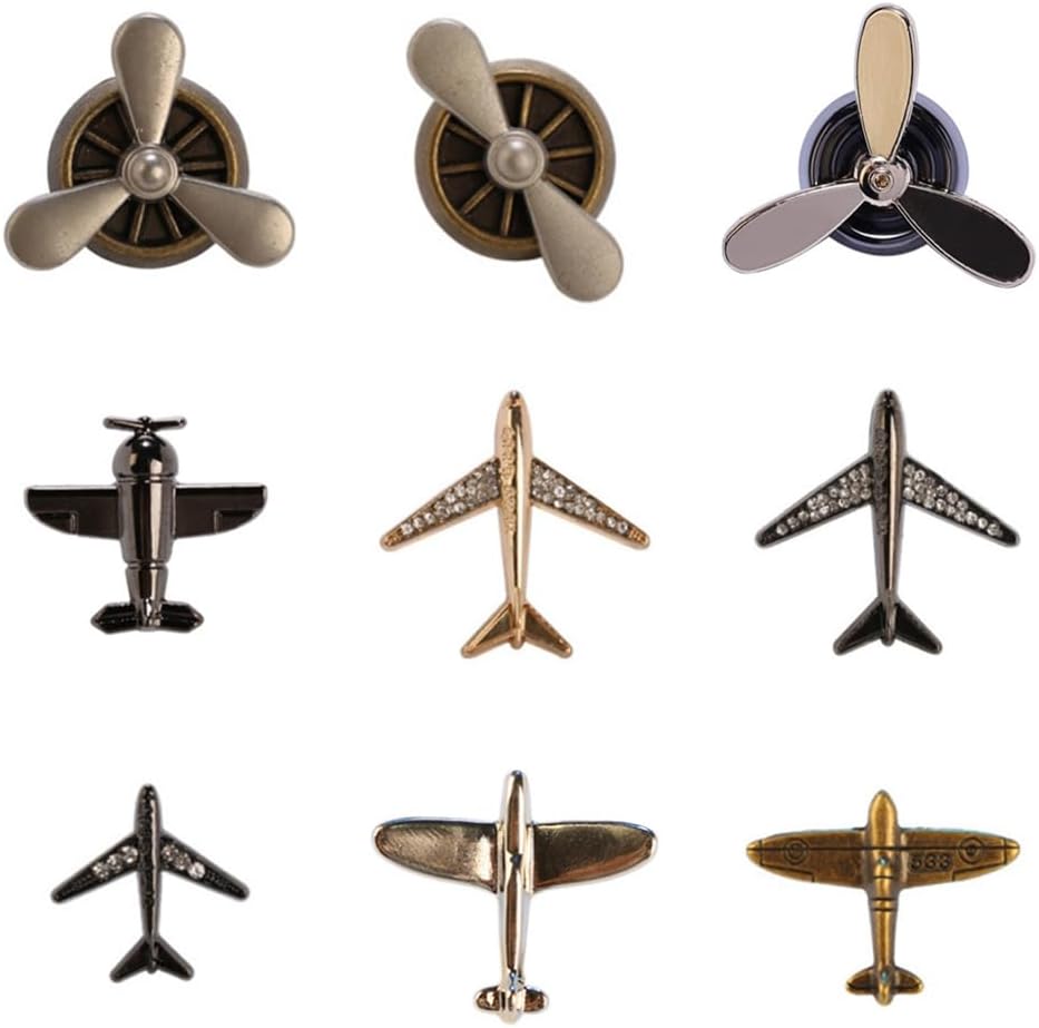 9pcs Airplane Brooch Pin for Men Women Propeller Aircraft Plane Flight Aviator Lapel Pin Backpack Hat Graduation Christmas Brooch and Pins Jewelry