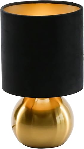 KUNJOULAM Lámpara de noche pequeña, lámpara de mediados de siglo con base de latón, lámpara de mesa de noche para dormitorio, sala de estar,