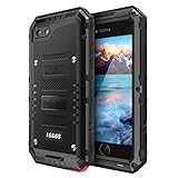Beasyjoy iPhone 6/6s Metal Case Heavy Duty Waterproof Case Screen Full Body Military Grade Rugged Cover Drop Proof Shockproof Defender Black