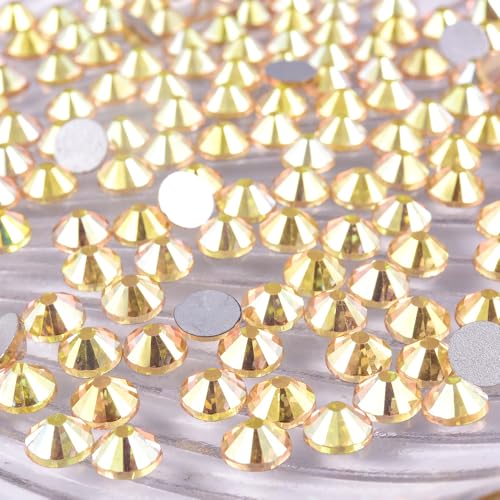 Image of 1440 Pieces SS16 /3.8-4mm Flat Back Crystal Rhinestones Round Gems for Nail Art,Sunshine