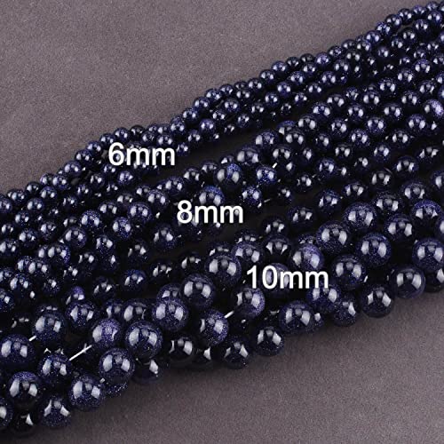 SKYBEADS Arenaria Blu Tondo Liscio 8mm Perline per...
