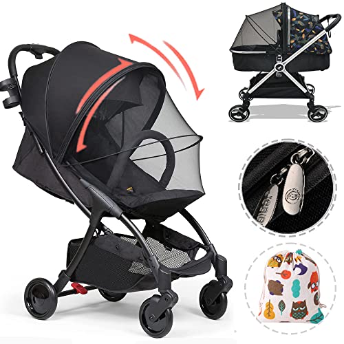 Stroller Bug net, Universal Mosquito net for Stroller, Unique Double Zipper Design-Great Accessories for Baby Stroller-Easy to Install and Portable-Fit for Graco Strollers, Car seat,Bassinet,Cradle