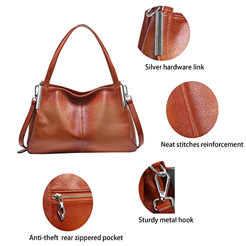 image for HESHE Leather Purses for Women Tote Top Handle Bags Shoulder Handbags 