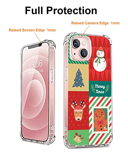 Collage Of Christmas Pattern Case For Iphone 13 Mini,Cute Snowman Elk And Gingerbread Man Stickers Phone Case Designed For Girls Boys Women Men,Trendy Soft Tpu Bumper Protective Case Cover #TOP3