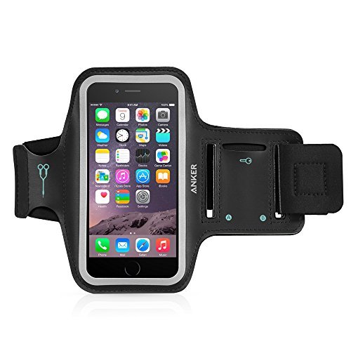 iPhone 6 Armband, Anker Sport Armband for iPhone 6 (4.7 inch) with Headphone and Key Slots and 2 Extra Cuttable Velcro Strips