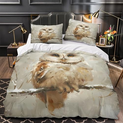 Linge de Lit Hibou 3D de Qualité Supérieure Housse Couette Microfibre Soft - 2