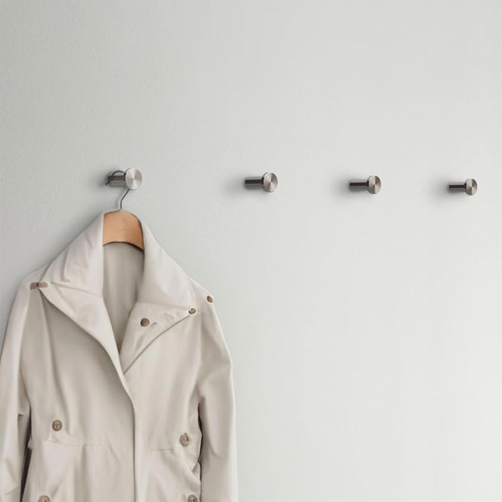 Ganci Da Muro In Acciaio Inox - Set 4 Pezzi Per Accappatoi E Asciugamani - Foto 3