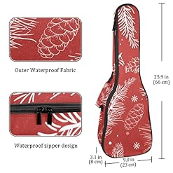 Housse pour ukulélé avec flocons de neige blancs et fond rouge – Rembourrage en éponge de 10 mm d’épaisseur – 53,3 cm… - Les Beatles, Paul McCartney, John Lennon, RIngo Starr, George Harrison Housse pour ukulélé avec flocons de neige blancs et fond rouge - Rembourrage en éponge de 10 mm d'épaisseur - 53,3 cm… – Image 4