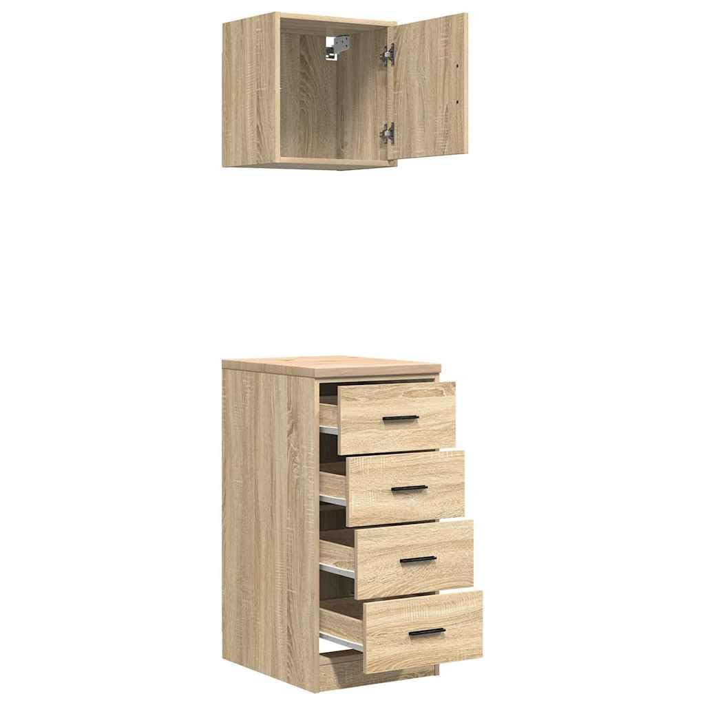 Armoires de Garage 2 pcs chêne Sonoma Bois d'ingénierie,Entreprise & Industrie,Stockage Industriel,Armoires industrielles,31.3 kg-3328325