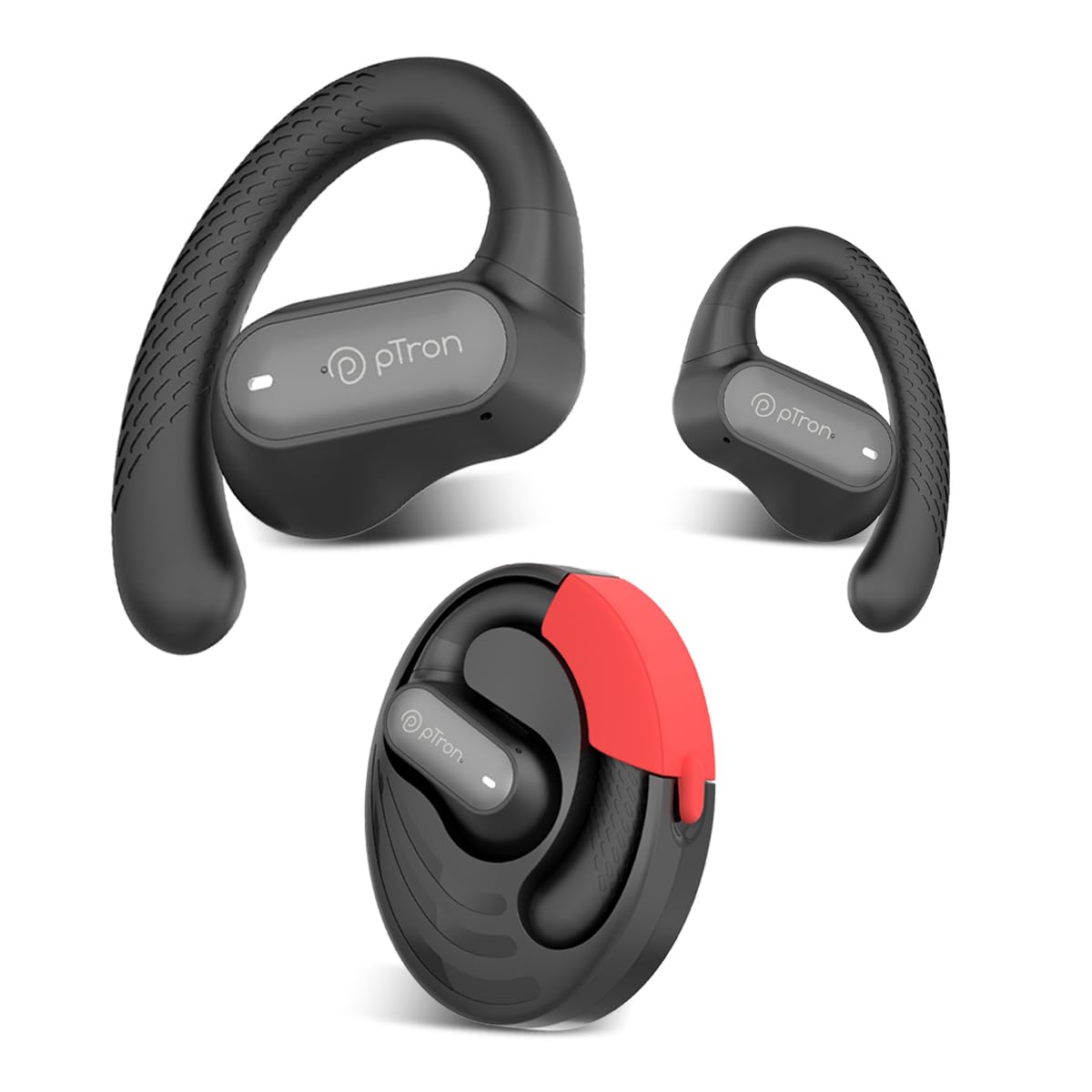 Newly Launched Zenbuds Pro 1 Open Ear Wireless Earbuds, SafeBeats Design, Quad Mic ENC Calls, Immersive Audio, 50H Playtime, Bluetooth V5.3 Headphones, Touch Control, Type C Fast Charging(Black)