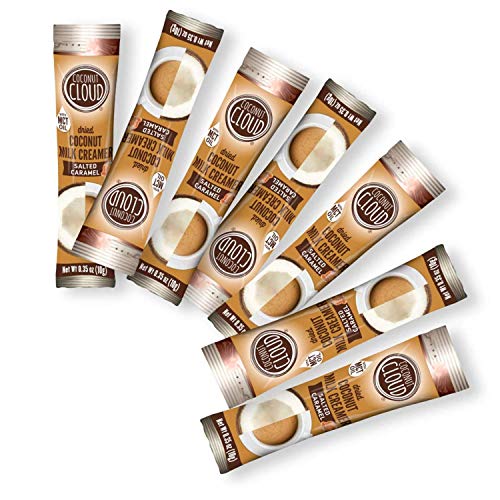 Coconut Cloud: Salted Caramel Coffee Creamer | Made in USA. Healthy Vegan Alternative, Low Sugar, Coconut Powder Milk + MCT Oil for energy (Keto Friendly, Gluten, & Soy Free, Plant Based), 20 Sticks