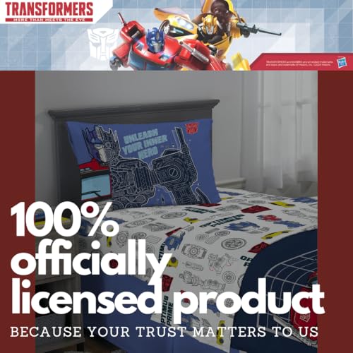 Image of Transformers Optimus Prime Kids Bedding Super Soft Microfiber Comforter and Sheet Set, 5 Piece Full Size, (Officially Licensed Product) by Franco