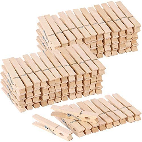 Image of FASH Wood Clothespins with Spring Rust Resistant, Heavy-Duty, Non-Slip Grip for Line Drying Laundry, Wooden Clips, Decorative Crafts Photos Hanging PicturesR (40)