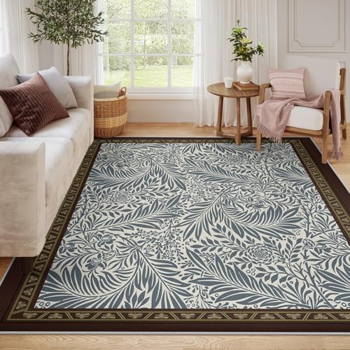 Tapis lavables antidérapants 80x150cm imprimé botanique doux