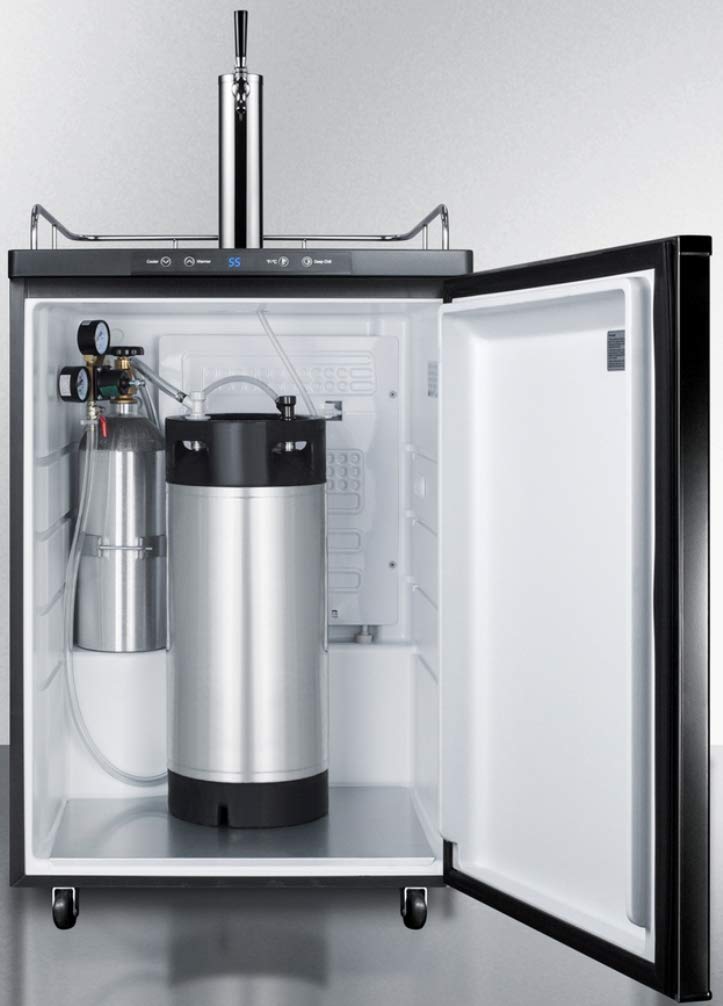 Summit Appliance Sbc635mcf Cold Brew Coffee Dispenser In Black With A Complete Stainless Steel Tap Kit And Nitrogen Tank Included, Automatic Defrost, Digital Thermostat, Deep Chill Function on Fridge.com - View 4