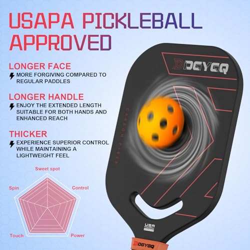 Image of Thermoformed MAX Carbon Fiber T700 Pickleball Paddles - Professional Grade