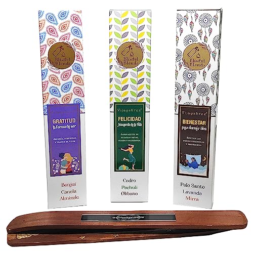 Aromasenses.- Pack 3 inciensos Ayurvedicos Vijayshree | 3...