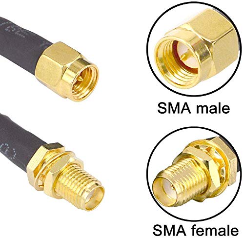 1m RP-SMA Maschio a N Maschio Cavo Coassiale Doppio - RPSMA Cavo antenna esterno di prolunga 1 metro a bassa perdita Twin HF-240 (equivalente a LMR 1m RP-SMA Maschio a N Maschio Cavo Coassiale Doppio - RPSMA Cavo antenna esterno di prolunga 1 metro a bassa perdita Twin HF-240 (equivalente a LMR