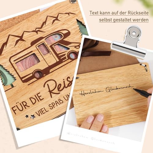 BOFUNX Reisekasse Geschenk Geldgeschenke Verpackung für Reisen und Urlaub aus Holz Geldgeschenk Geburtstag Reisegutschein Geschenk Verpackung Geburtstagsgeschenk Weihnachten Geschenk