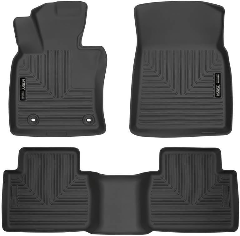 Husky Liners Weatherbeater Floor Mats | Fits 2018 - 2024 Toyota Camry (Front Wheel Drive only) Excludes Hybrid Models | Front & 2nd Row, 3-pc Black - 95731