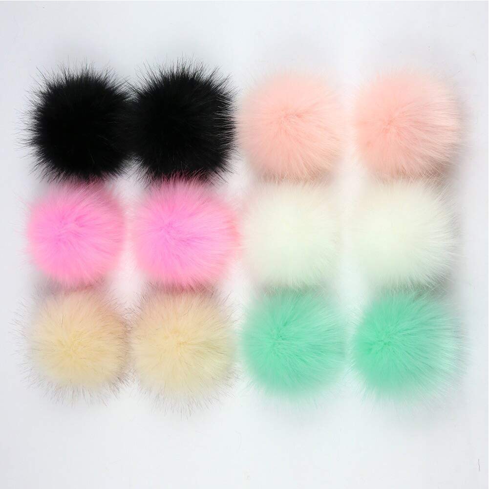 Fausse Fourrure Pompon, 12Pcs Pompon En Fausse Fourrure, Pompon