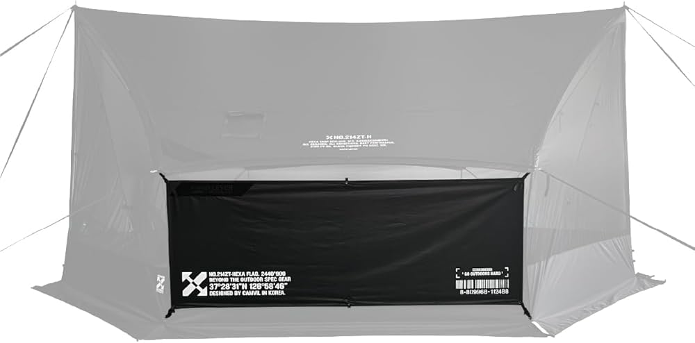 CAMVIL ジッパータープ ヘキサ型　メッシュ、サイドウォール付 メッシュタープの目隠し♪ @camvil_jp ジッパータープヘキサ