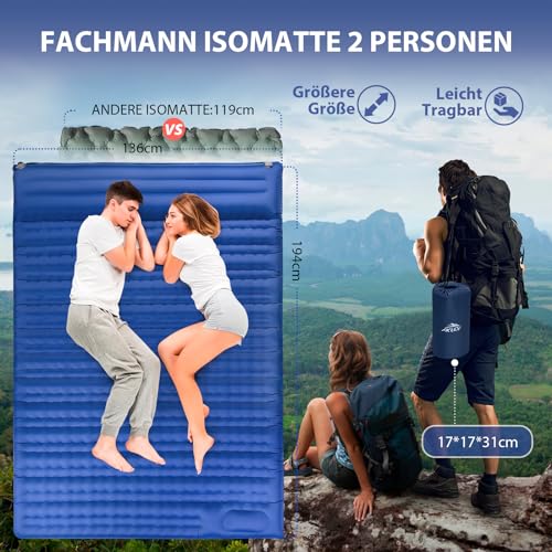 Camping-Isomatte AKUDY für zwei Personen mit Fußpumpe