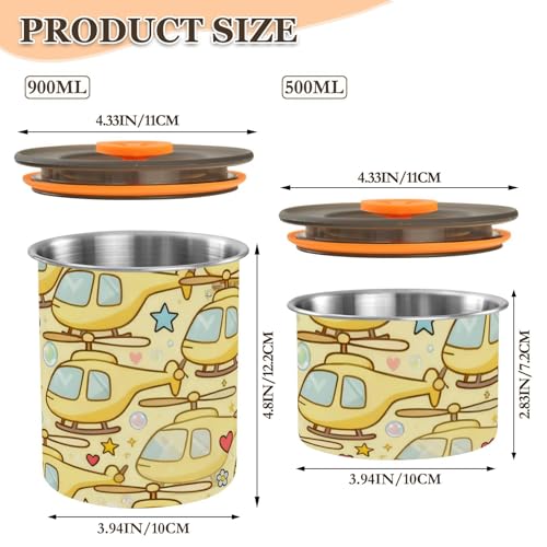 Contenedor de Almacenamiento para Café Amarillo de Acero Inoxidable miniatura 3