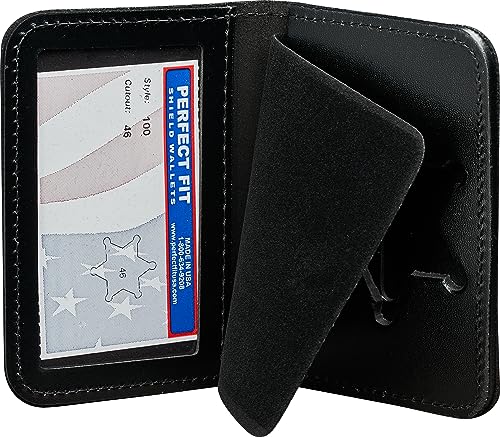 Perfect Fit NY County Sheriff Badge Wallet Bifold Badge and Id Case 6 Point Star Black Leather (cutout 46)3