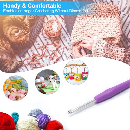 Image of Vodiye 10PCS Crochet Hooks, Professional Extra Long 5.0mm Crochet Hook, Ergonomic Handle Crochet Hooks Set, Crochet Needle for Beginners and Experienced Crochet Hooks Lovers (10pcs - 5mm)