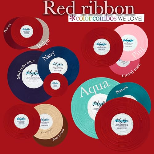 Image of Red Ribbon 1 /4 Inches 36 Yards Satin Roll Perfect for Scrapbooking, Art, Wedding, Wreath, Packing Birthday, Wrapping Christmas Gifts or Other Projects