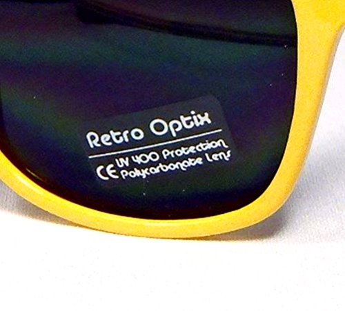 Retro Optix Sunglasses Classic 80's Vintage Style Design (Yellow), Largen2