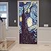 A.Monamour Sticker Porte Autocollant Poster de Porte 3D Nuit Étoilée par Vincent Van Gogh Peinture À l'huile Impression Vinyle Affiche de Porte Sticker Mural Papier Peint Art Décor 77 x 200 cm