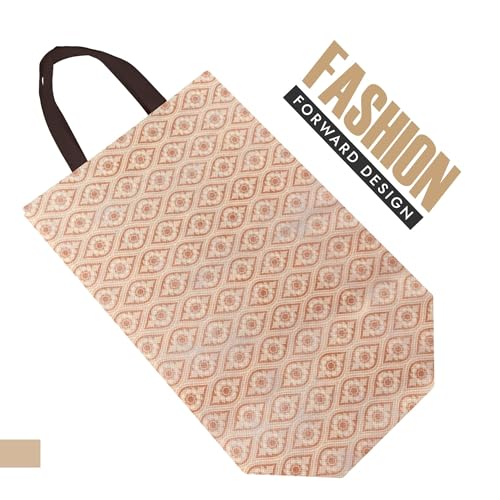Image of Kuber Industries (Pack of 24) Shopping Handbag | Reusable Grocery Bags | Foldable Shopping Bag | Carry Bags with Handle | Vegetable Bag | Gifting Bag | Eye- Print | Cream