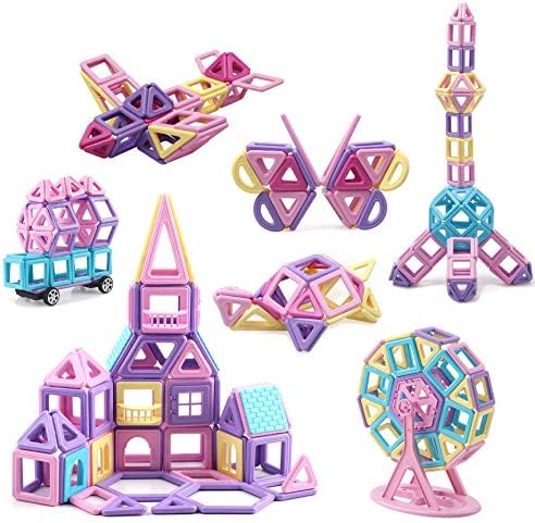 ASOK Magnetic Blocks Magnetic Tiles 133pcs 3D Castle Educational Learning and Development Toys for 3 4 5 6 7 8 9 Years Old Boys Girls Kids 133pcs