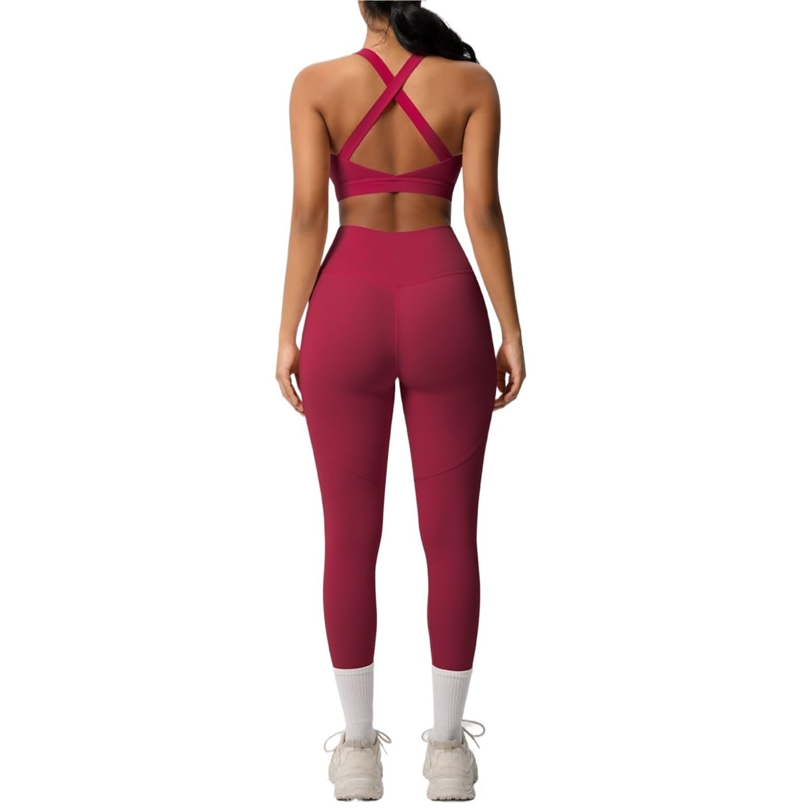 Tuta da yoga Set sportivo Abbigliamento sportivo Reggiseno da yoga da donna Controllo della pancia Leggings dimagranti Tuta da donna