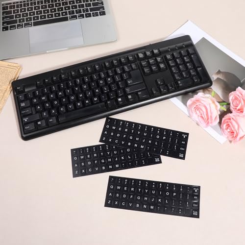 4PCS Stickers de Teclado Universal en Inglés Negro miniatura 6