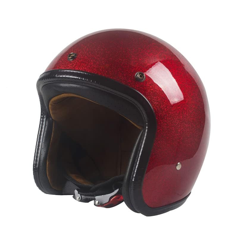 Image of Harssidanzar Open Face Motorcycle Helmet DOT Approved Vintage Helmet CU601
