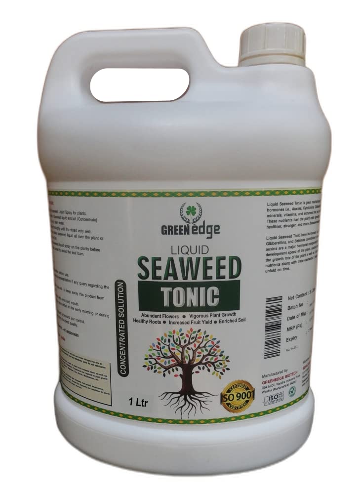 Greenedge Organic Liquid Seaweed Tonic (1 Liters) Liquid (40%) Concentrate for Flowering, Fruiting & Complete Soil Nourishment, 1 L (B0BMGL2PVP) Amazon Price History, Amazon Price Tracker