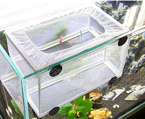 Image of COMOK Fish Hatchery Breeder Box Aquarium Separation Net Nylon Incubator Mesh Fish Breeding Tanks Isolation Box White Rectangle