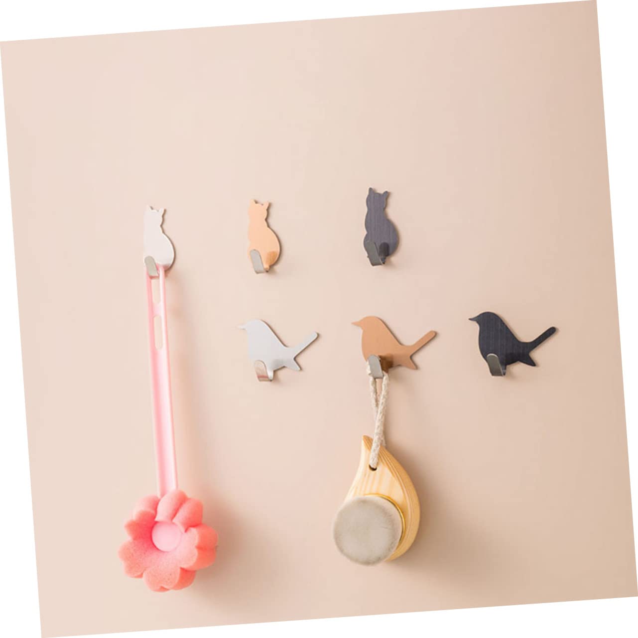 STOBAZA 30 Piezas Gancho De Entrada Perchero Adhesivo Ganchos Para Colgar En La Pared Titular De La Clave De La Novedad Gancho De Colgador De Sombreros Acero Inoxidable Común