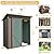 UDPATIO Outdoor Storage Shed 5x3 FT, Metal Garden Shed for Bike, Garbage Can, Tool, Outside Sheds & Outdoor Storage Galvanized Steel with Lockable Door for Backyard, Patio, Lawn