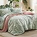 Bedsure Queen Comforter Set - 7 Pieces Floral Sage Green GentleSoft™ Bedding Sets, Queen Bed in a Bag with Botanical Flowers Winter Comforter, Sheets, Pillowcases & Shams