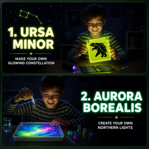 Image of PW Science Experiment Kit for Kids Ages 8-14, DIY Glow in the Dark Kit Rakhi Gifting | 100+ STEM Experiments with Manual, 30 Bonus DIY Activities, Birthday /Rakhi Gift