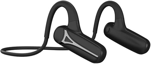 HIJIN audífonos de conducción ósea Bluetooth, audífonos inalámbricos con micrófono, sonido estéreo de graves profundos, para correr, conducir,